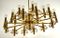 Large Eighteen-Arm Gold-Plated Brass Chandelier, 1970s, Image 6