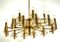 Large Eighteen-Arm Gold-Plated Brass Chandelier, 1970s 2