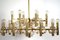 Large Eighteen-Arm Gold-Plated Brass Chandelier, 1970s 4