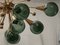 Murano Sputnik Spherical Green Glass and Brass Chandelier, 1990 7