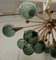 Kugelförmiger Murano Sputnik Kronleuchter aus grünem Glas & Messing, 1990 6