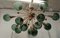 Kugelförmiger Murano Sputnik Kronleuchter aus grünem Glas & Messing, 1990 5