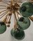 Kugelförmiger Murano Sputnik Kronleuchter aus grünem Glas & Messing, 1990 4
