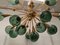 Murano Sputnik Spherical Green Glass and Brass Chandelier, 1990 3