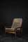Mid-Century Danish Modern Teak Wood & Brown Leather High Armchair with Reclining Backrest, 1960s, Image 6