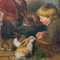 Van Barren, Children and Rabbits, 1871, Oil on Panel, Framed 5