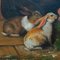 Van Barren, Enfants et lapins, 1871, huile sur panneau, encadré 8