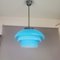 Large Scandinavian Style Blue Opaline Glass Hanging Lamp in style of Paavo Tynell, 1960s 2