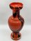 Vase aus mundgeblasenem Opalglas in Rot & Schwarz von Carlo Moretti, Italien, 1970er 1
