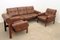 Vintage Leatherette Living Room Set, Former Czechoslovakia, 1970s, Set of 3 4