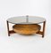 Vintage Teak Coffee Table with Rattan and Glass, 1960s 1
