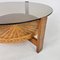 Vintage Teak Coffee Table with Rattan and Glass, 1960s 4