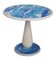Runder Tisch aus weißem Marmor mit blauer Scagliola Dekoration von Cupioli Living 1