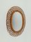 Italienischer Ovaler Spiegel aus Schilfrohr & Rattan, 1960er 14