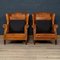 20th Century Dutch Sheepskin Leather Wing-Back Armchairs, Set of 2, 1980, Set of 2 6