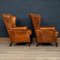 20th Century Dutch Sheepskin Leather Wing-Back Armchairs, Set of 2, 1980, Set of 2 5