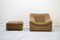 DS-46 Brown Neck Leather Lounge Chair with Ottoman from De Sede 1