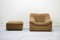 DS-46 Brown Neck Leather Lounge Chair with Ottoman from De Sede, Image 1