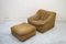 DS-46 Brown Neck Leather Lounge Chair with Ottoman from De Sede 3