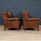 20th Century Dutch Sheepskin Leather Wing-Back Armchairs, 1980s, Set of 2 5