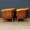 20th Century Dutch Sheepskin Leather Tub Chairs, 1960s, Set of 2 3