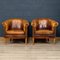 20th Century Dutch Sheepskin Leather Tub Chairs, 1960s, Set of 2 2