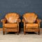 20th Century Dutch Sheepskin Leather Tub Chairs, 1960s, Set of 2 2