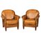 20th Century Dutch Sheepskin Leather Tub Chairs, 1960s, Set of 2 1