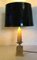 Lampe de Bureau Hollywood Regency Corn Decor Dorée avec Abat-Jour Noir 8