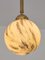 Art Deco Pendants in Brass and Marbled Glass, 1940s, Set of 2 10