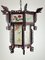Lampadario a forma di lanterna cinese in legno e vetro decorato, anni '30, Immagine 9