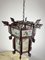 Chinese Lantern Chandelier in Wood and Decorated Glass, 1930s 5