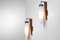 Große Italienische Wandlampen aus Messing & Opalglas von Stilnovo, 1950, 2er Set 4