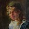 Lionello Balestrieri, Mädchen, das näht, 1920er, Öl auf Holz, gerahmt 5