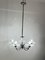 Lámpara de araña italiana de cinco luces de metal y vidrio, años 40, Imagen 10