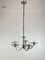 Lámpara de araña italiana de cinco luces de metal y vidrio, años 40, Imagen 11