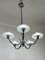 Italian Five-Light Metal and Glass Chandelier, 1940s 9