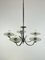 Lámpara de araña italiana de cinco luces de metal y vidrio, años 40, Imagen 2