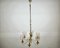 Vintage Brass Chandelier with Six Glass Lampshades, Germany, 1970s 4