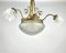 Antique French Art Deco Style Glass and Bronze Chandelier, 1920s 5