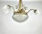 Antique French Art Deco Style Glass and Bronze Chandelier, 1920s, Image 5