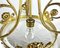 Antique French Art Deco Style Glass and Bronze Chandelier, 1920s, Image 8