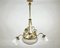 Antique French Art Deco Style Glass and Bronze Chandelier, 1920s, Image 2