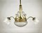 Antique French Art Deco Style Glass and Bronze Chandelier, 1920s 1
