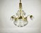 Antique French Art Deco Style Glass and Bronze Chandelier, 1920s, Image 4