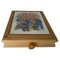 Mesa de centro de cerámica o salvamanteles con caja de madera, Francia, años 60, Imagen 1