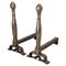 Large Wrought Iron Andirons, France, 19th Century, Set of 2 1