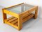 Vintage French Coffee Table in Pine and Smoked Glass, 1980s 7