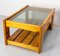 Vintage French Coffee Table in Pine and Smoked Glass, 1980s, Image 9