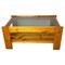 Vintage French Coffee Table in Pine and Smoked Glass, 1980s, Image 1